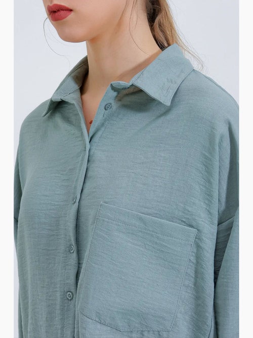 Camisa de mezcla de lino con cierre de botones bdart - Kiabi Camisa de mezcla de lino con cierre de botones bdart - Kiabi