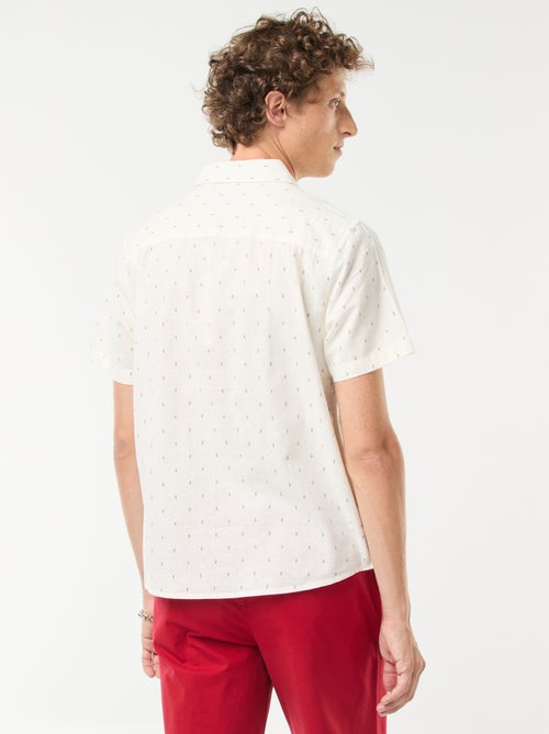 Camisa de mezcla de lino de manga corta - Kiabi