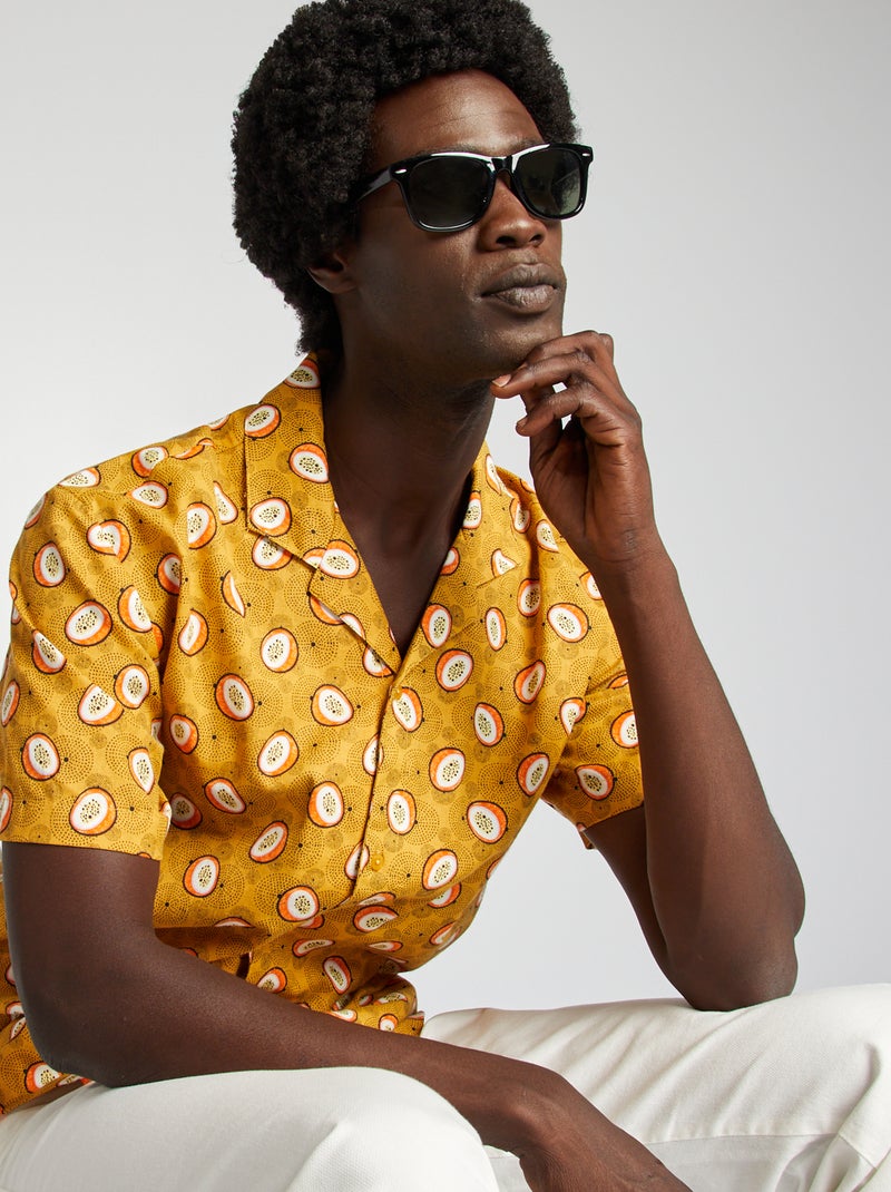 Camisa de mezcla de lino estampada BLANCO - Kiabi