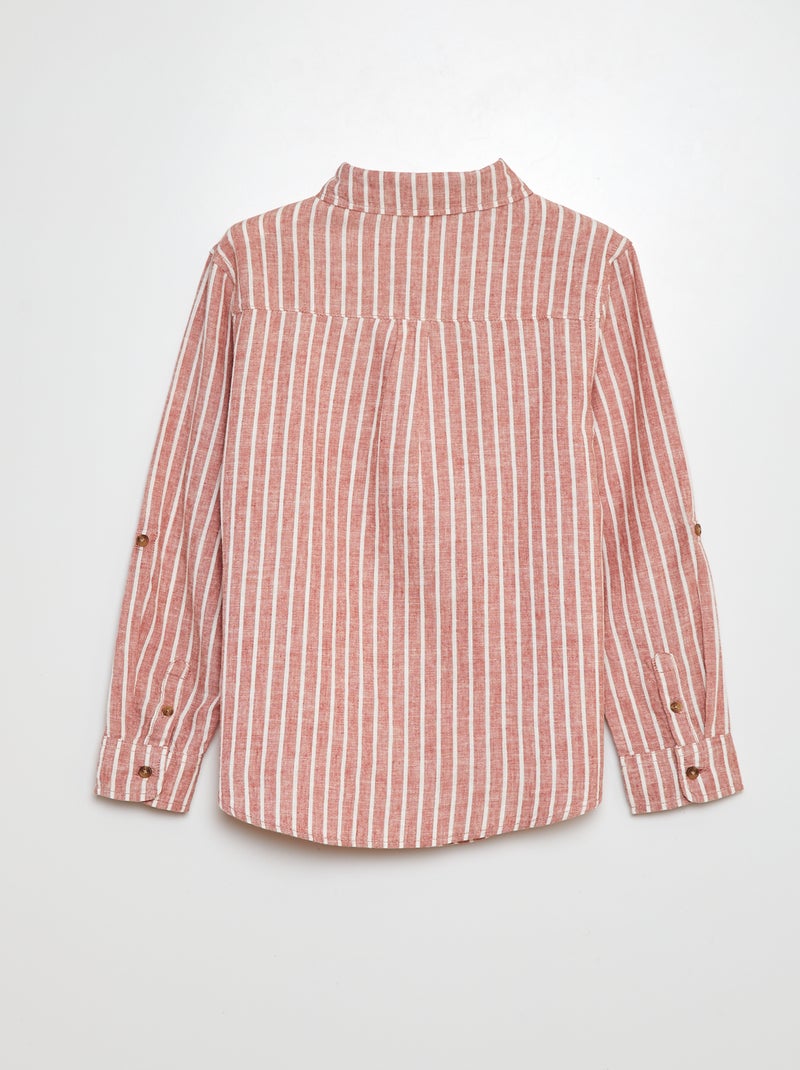 Camisa de mezcla de lino ROJO - Kiabi