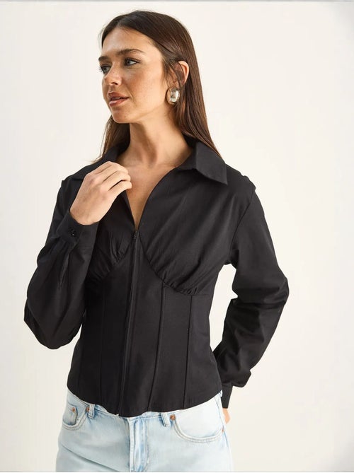 Camisa de mujer de algodón y poliéster lucci - Kiabi Camisa de mujer de algodón y poliéster lucci - Kiabi
