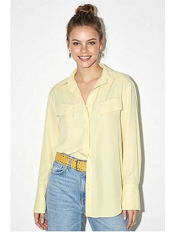 Camisa de mujer de crepé tejido de corte regular lucci