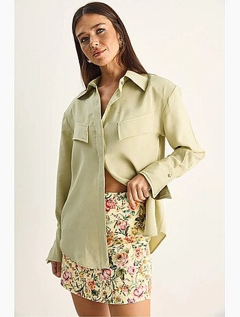 Camisa de mujer de crepé tejido de corte regular lucci