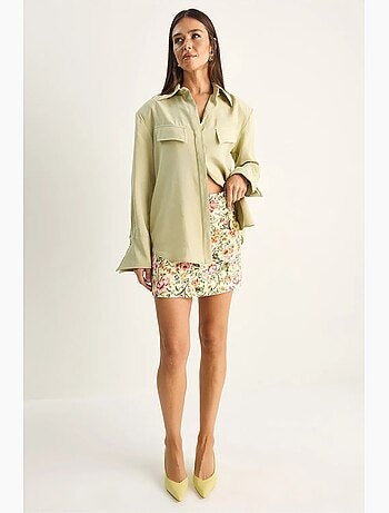 Camisa de mujer de crepé tejido de corte regular lucci