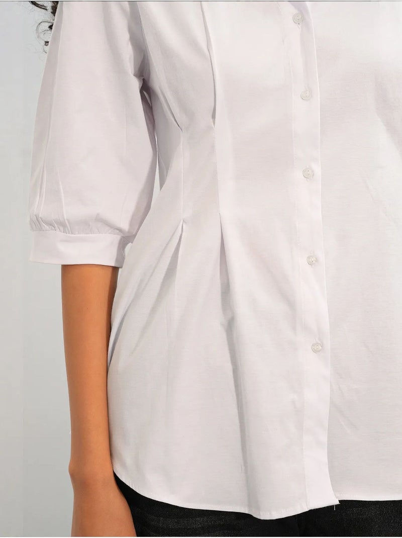 Camisa de mujer de mezcla de algodón bdart Blanco - Kiabi