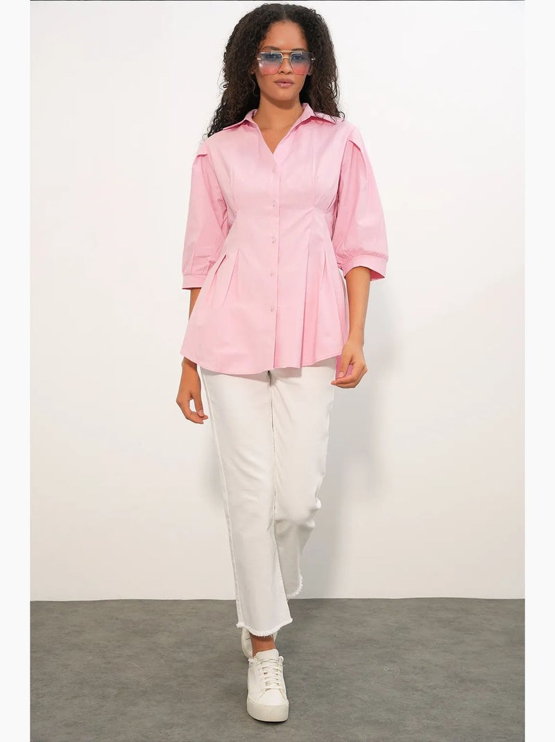 Camisa de mujer de mezcla de algodón bdart Rosa claro - Kiabi