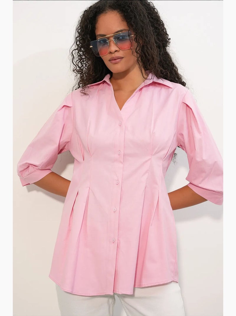 Camisa de mujer de mezcla de algodón bdart Rosa claro - Kiabi