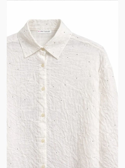 Camisa de mujer de mezcla de algodón mixray - Kiabi Camisa de mujer de mezcla de algodón mixray - Kiabi