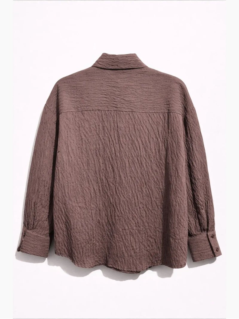 Camisa de mujer de mezcla de algodón mixray Marrón - Kiabi