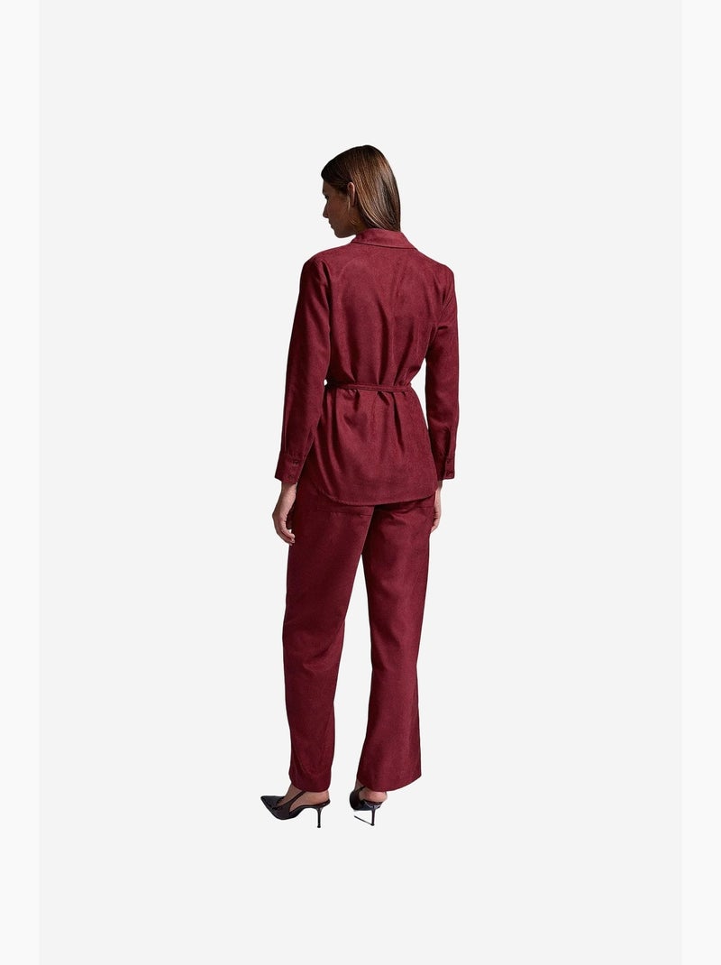 Camisa de mujer de poliéster y viscosa dilvin Rojo burdeos - Kiabi