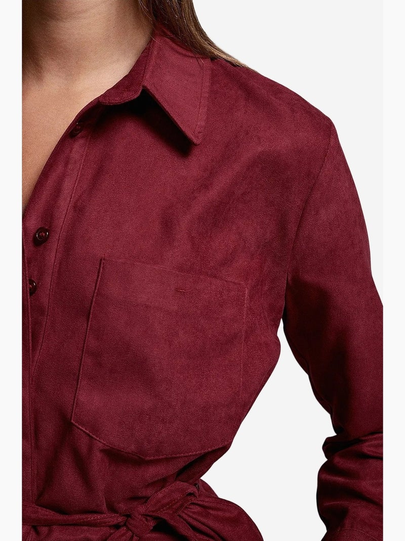 Camisa de mujer de poliéster y viscosa dilvin Rojo burdeos - Kiabi
