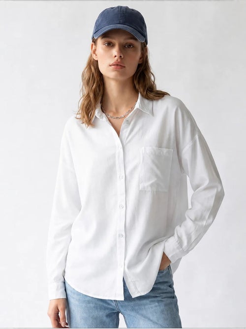 Camisa de mujer de tencel mixray - Kiabi Camisa de mujer de tencel mixray - Kiabi