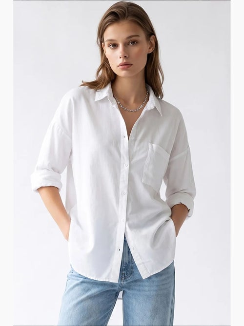 Camisa de mujer de tencel mixray - Kiabi Camisa de mujer de tencel mixray - Kiabi