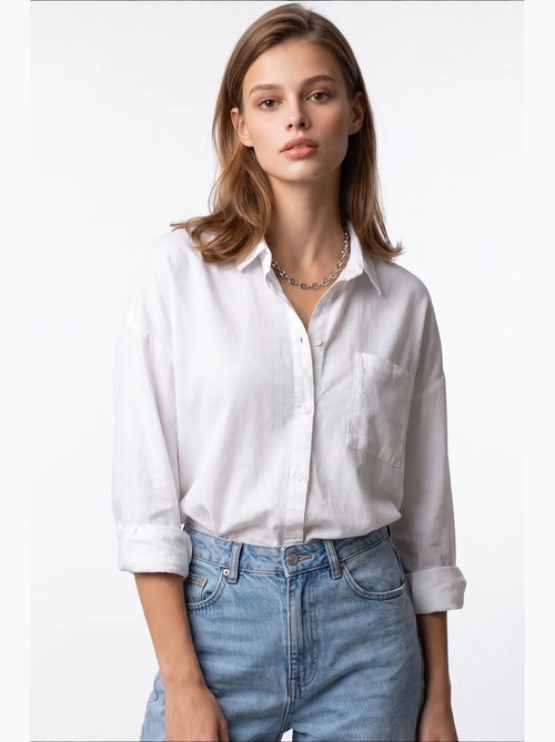 Camisa de mujer de tencel mixray - Kiabi Camisa de mujer de tencel mixray - Kiabi