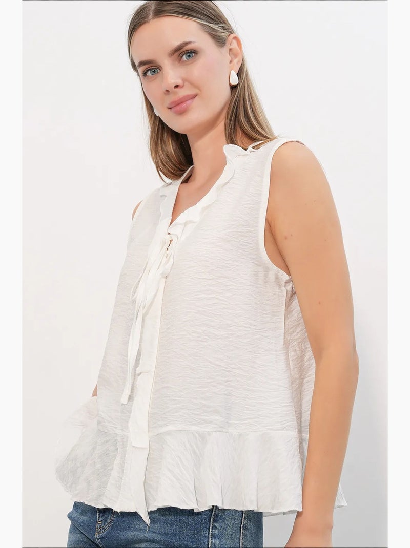 Camisa de mujer de viscosa-nylon bdart Blanco - Kiabi