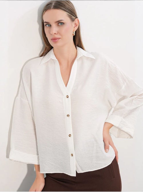 Camisa de mujer de viscosa-nylon bdart - Kiabi Camisa de mujer de viscosa-nylon bdart - Kiabi