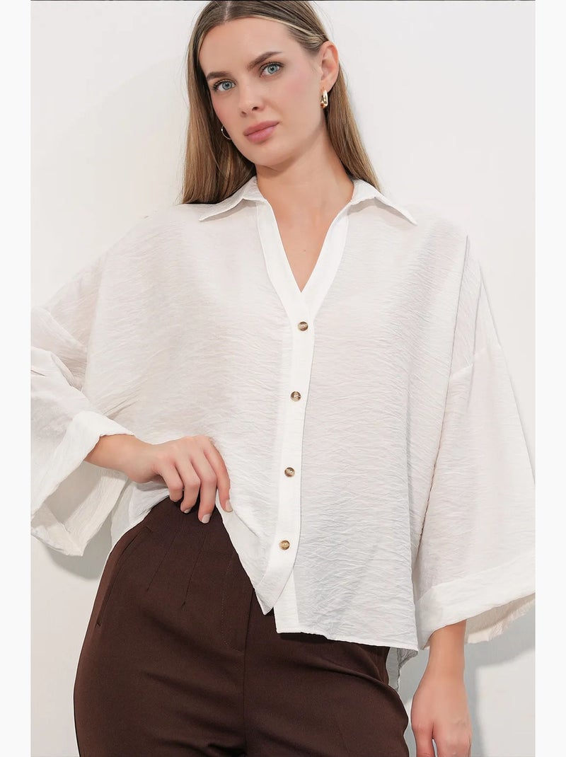 Camisa de mujer de viscosa-nylon bdart Blanco roto - Kiabi