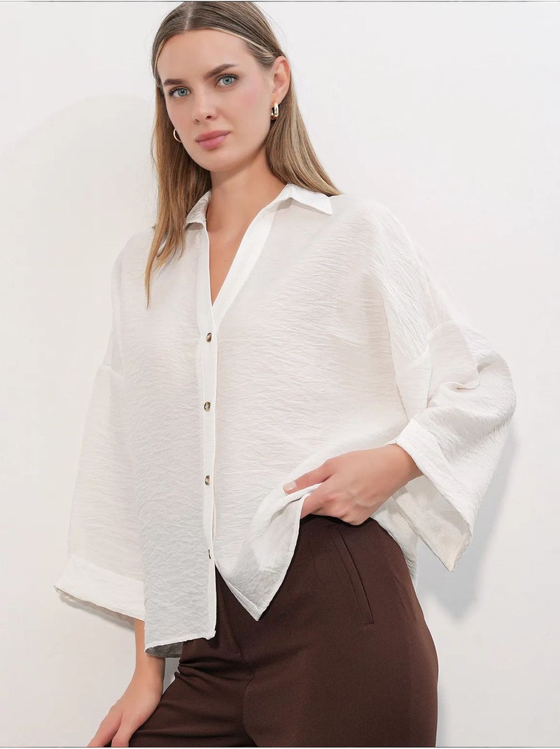 Camisa de mujer de viscosa-nylon bdart Blanco roto - Kiabi