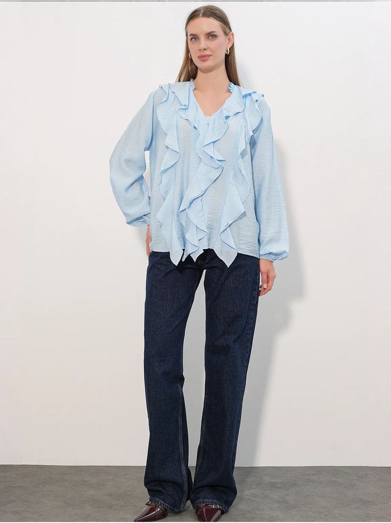 Camisa de mujer de viscosa y nailon bdart Azul cielo - Kiabi