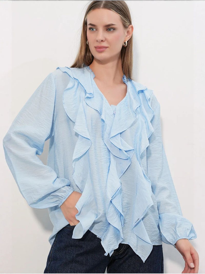 Camisa de mujer de viscosa y nailon bdart Azul cielo - Kiabi