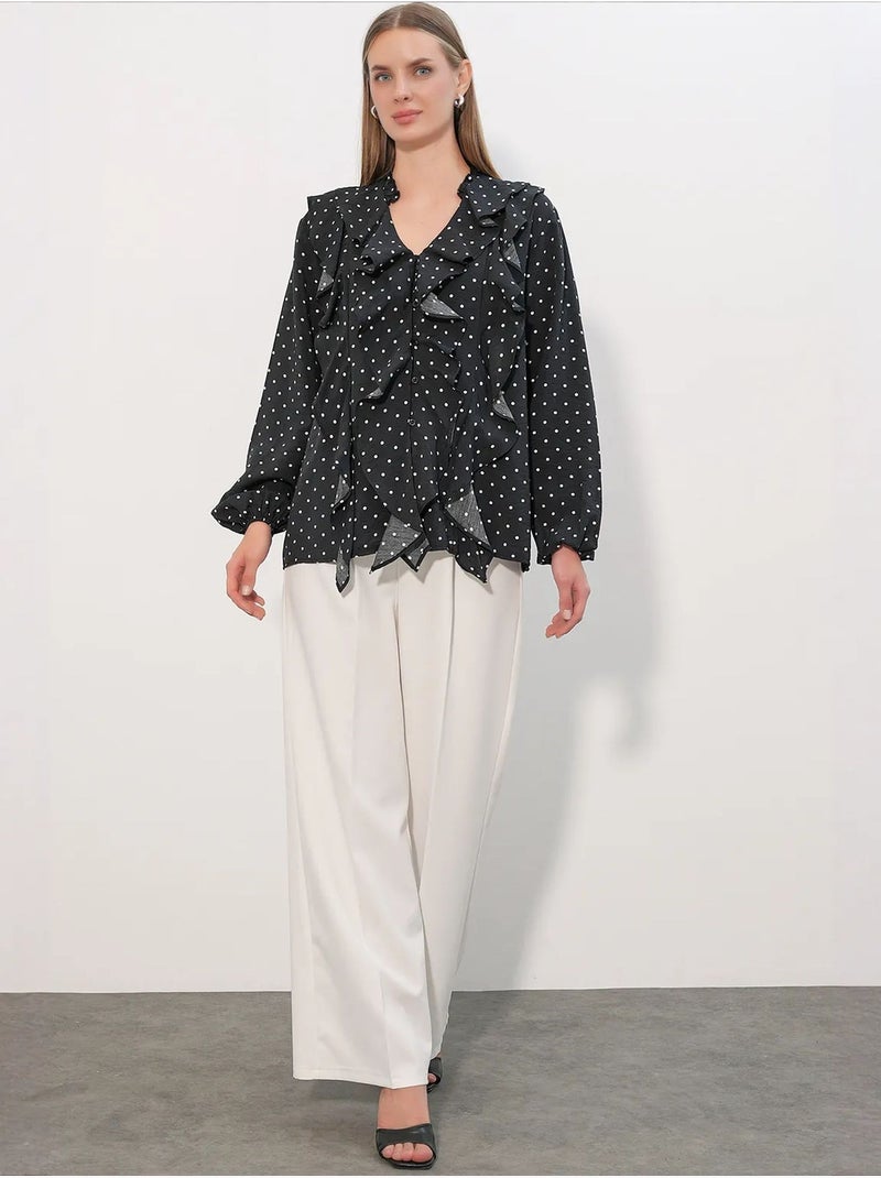 Camisa de mujer de viscosa y nailon bdart Negro - Kiabi
