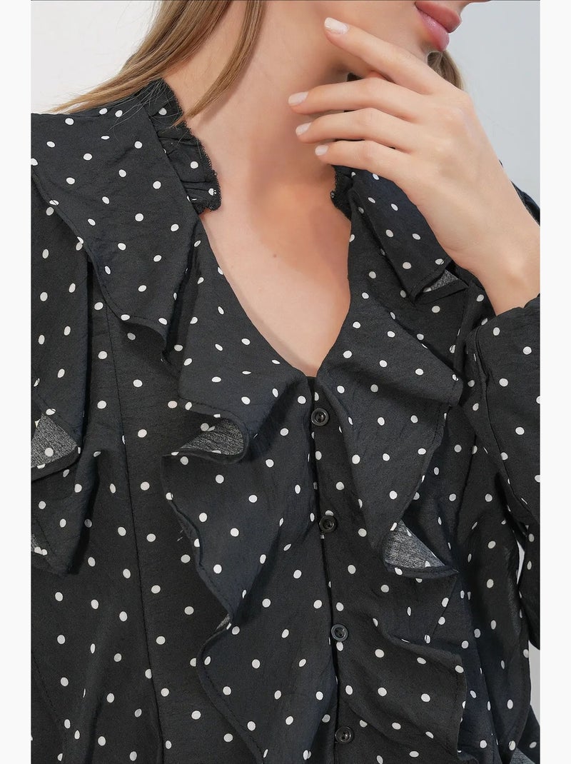 Camisa de mujer de viscosa y nailon bdart Negro - Kiabi