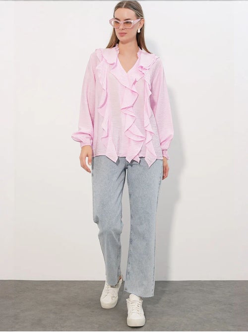 Camisa de mujer de viscosa y nailon bdart - Kiabi Camisa de mujer de viscosa y nailon bdart - Kiabi