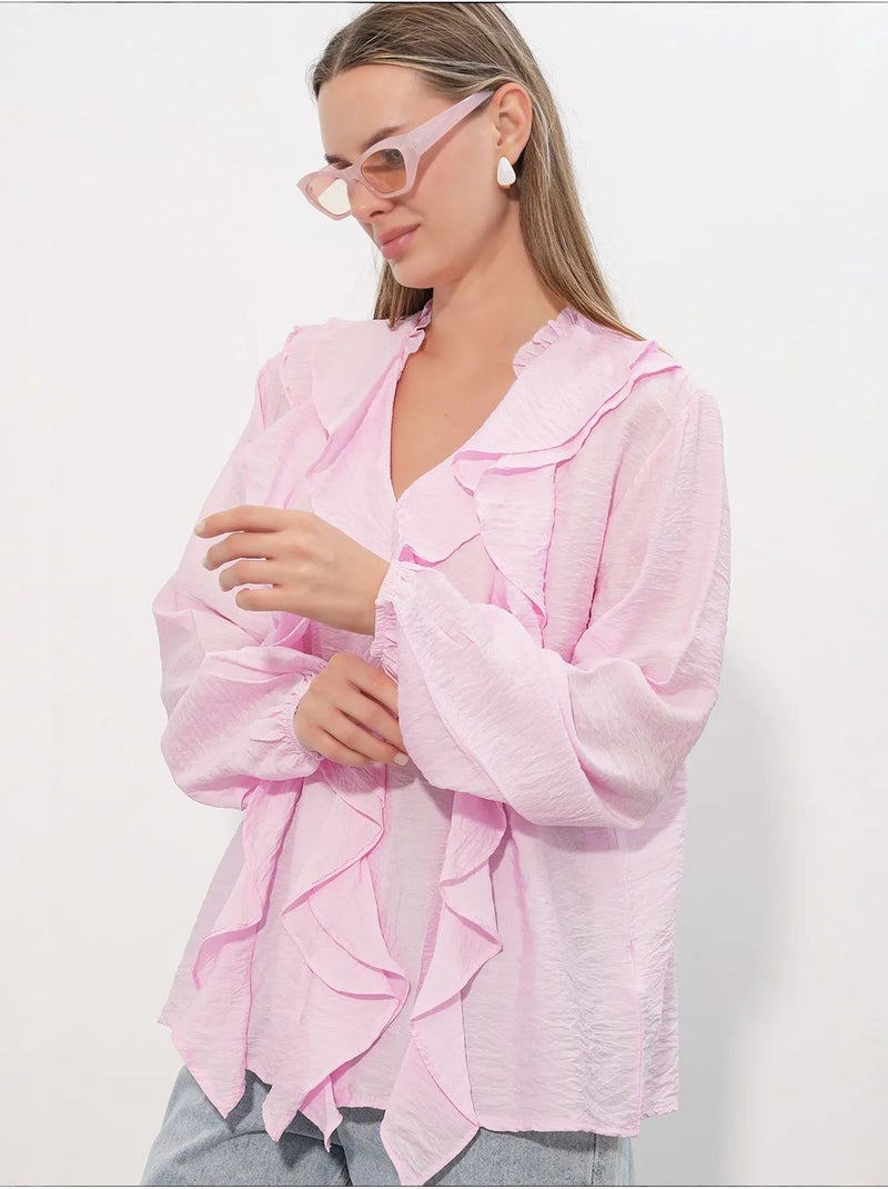 Camisa de mujer de viscosa y nailon bdart Rosa - Kiabi