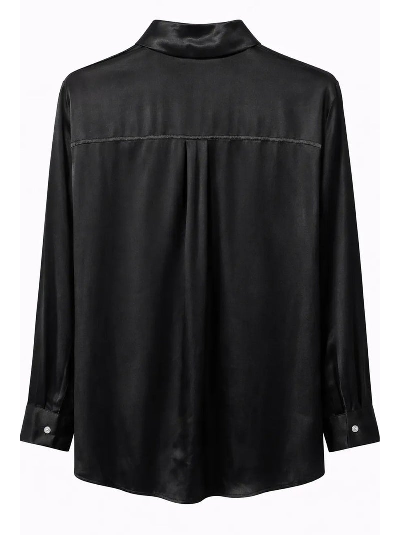Camisa de mujer de viscosa y poliéster mixray Negro - Kiabi