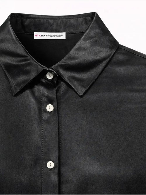 Camisa de mujer de viscosa y poliéster mixray - Kiabi Camisa de mujer de viscosa y poliéster mixray - Kiabi