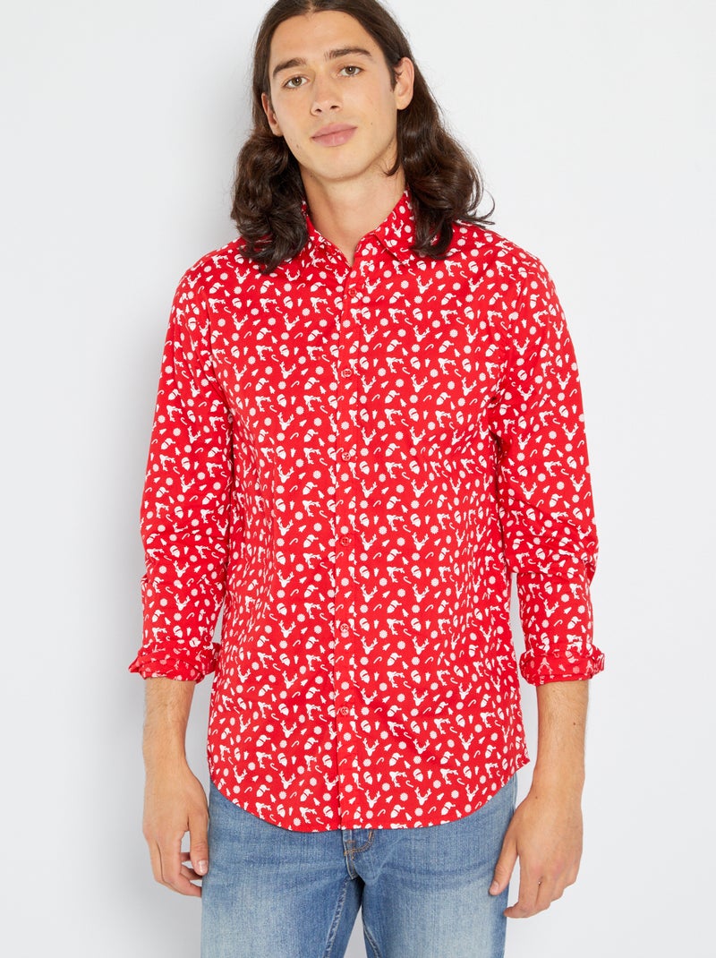 Camisa de Navidad con estampado de fantasía ROJO - Kiabi