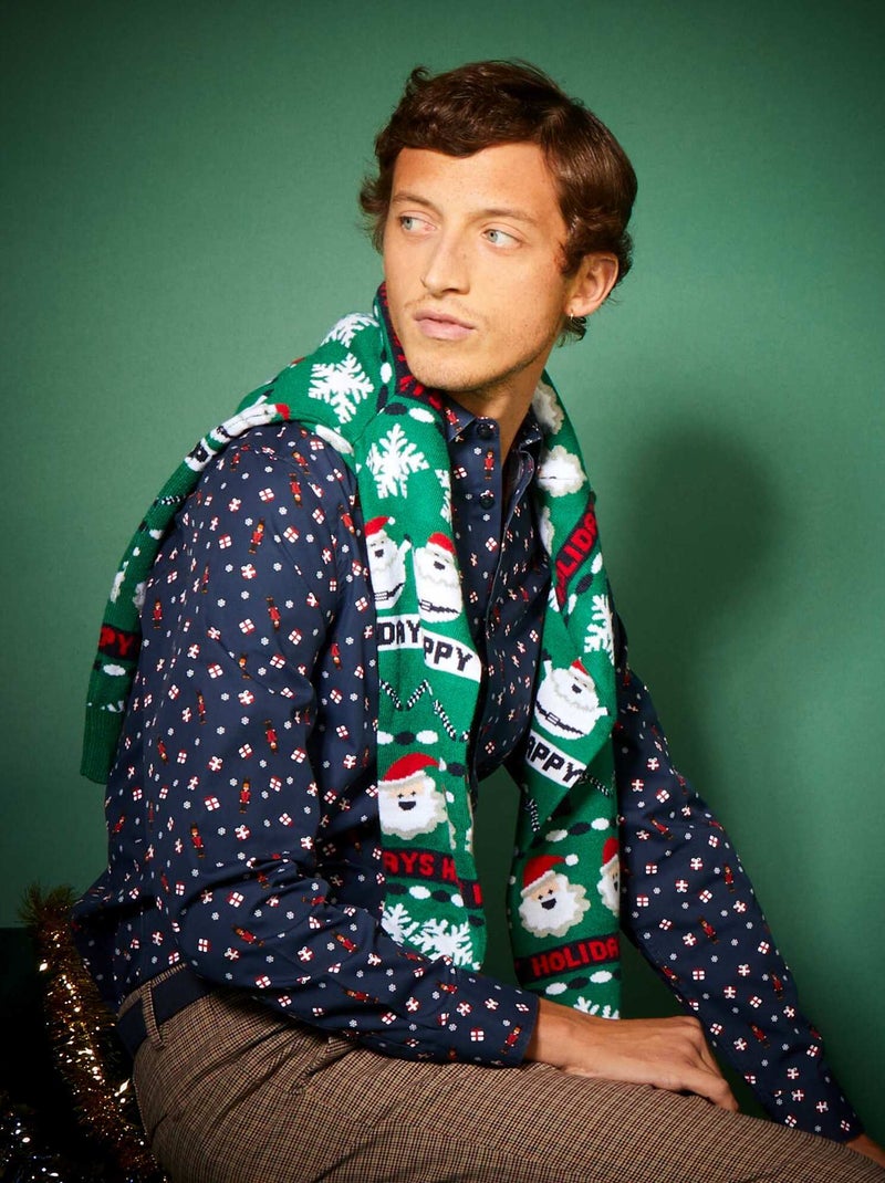 Camisa de Navidad con estampados AZUL - Kiabi
