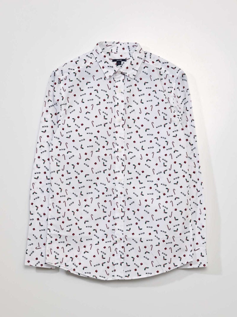 Camisa de Navidad con estampados BLANCO - Kiabi