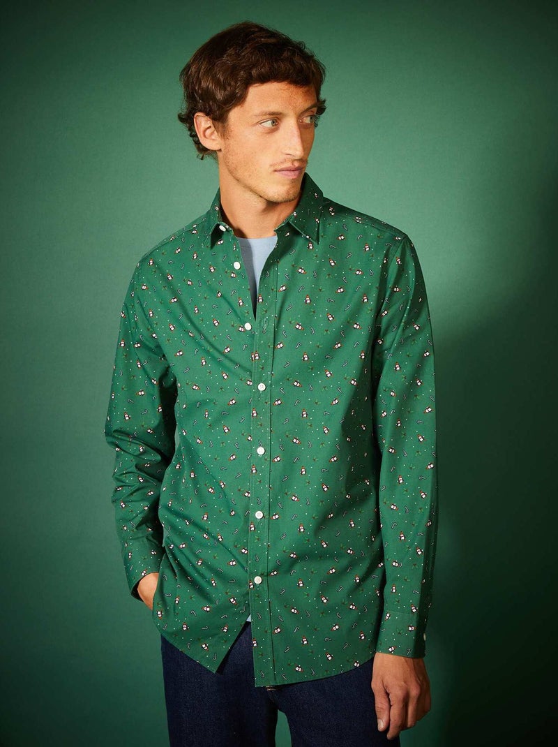 Camisa de Navidad con estampados VERDE - Kiabi