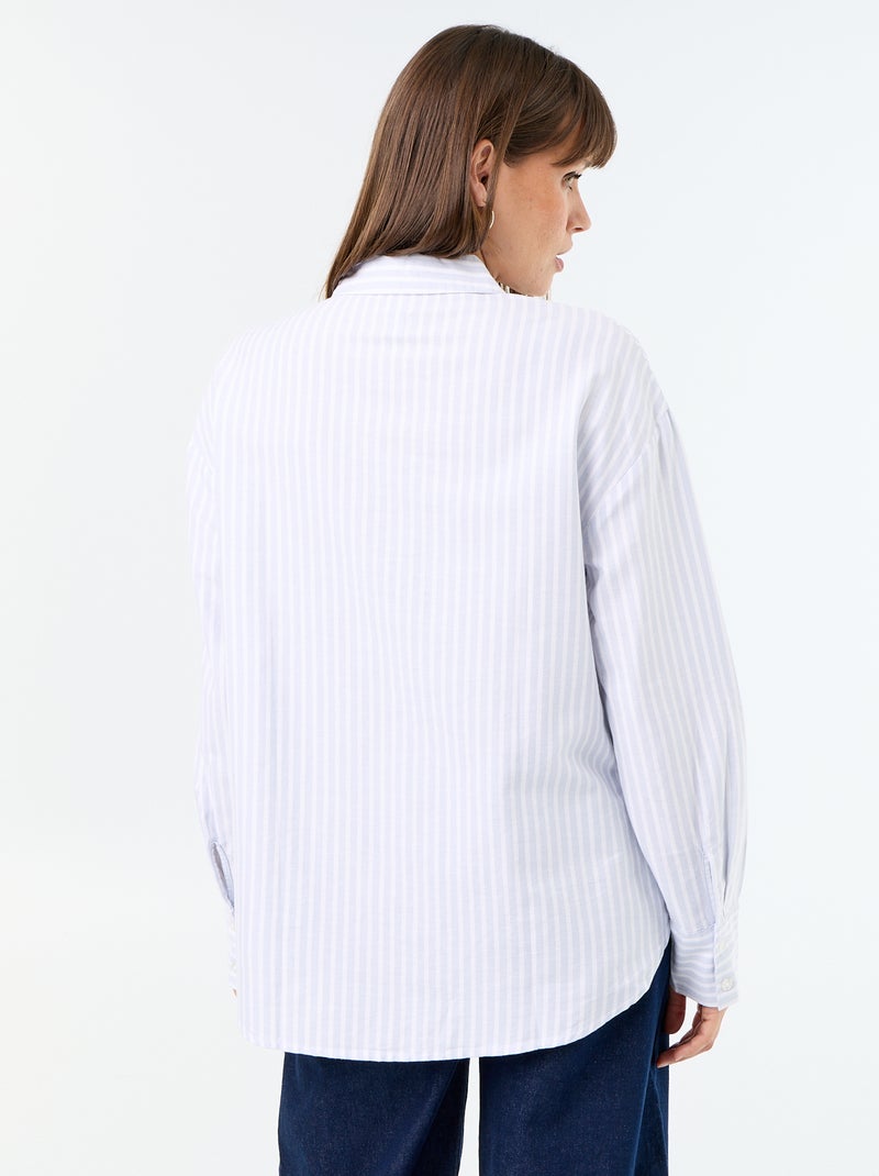 Camisa de oxford con cuello camisero Azul - Kiabi