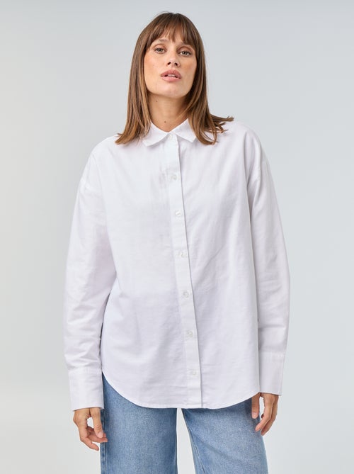 Camisa de oxford con cuello camisero - Kiabi Camisa de oxford con cuello camisero - Kiabi