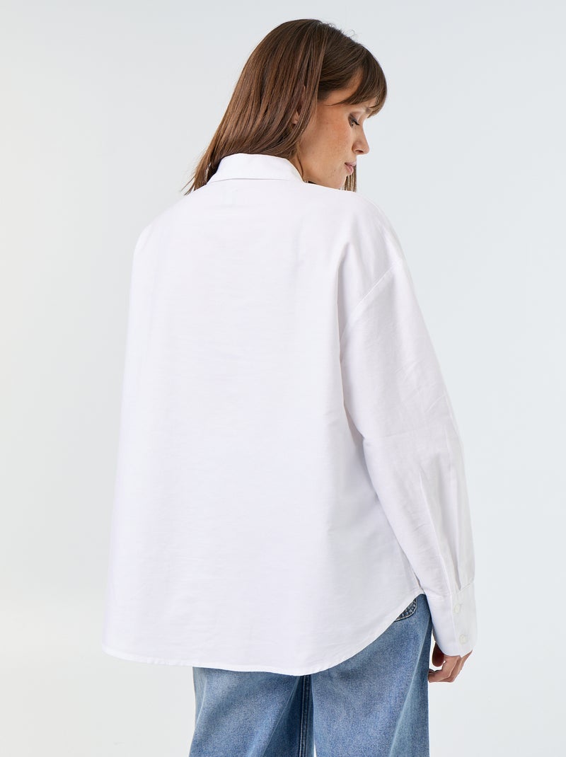 Camisa de oxford con cuello camisero Blanco - Kiabi