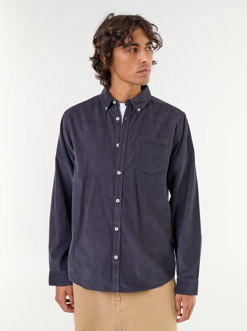 Camisa de pana Azul - Kiabi