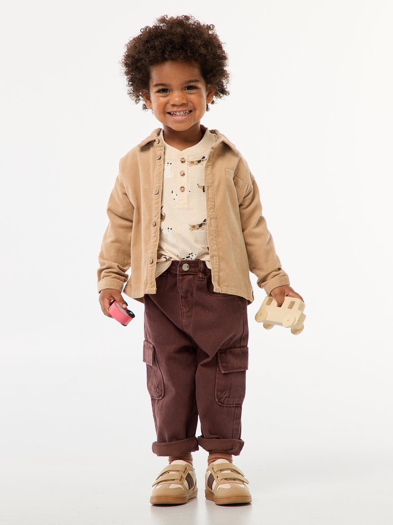 Camisa de pana Beige - Kiabi