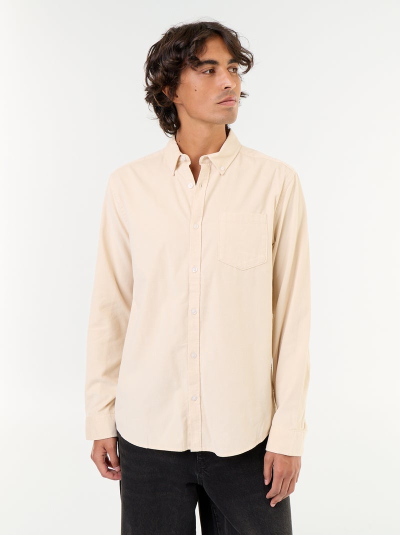 Camisa de pana Beige - Kiabi