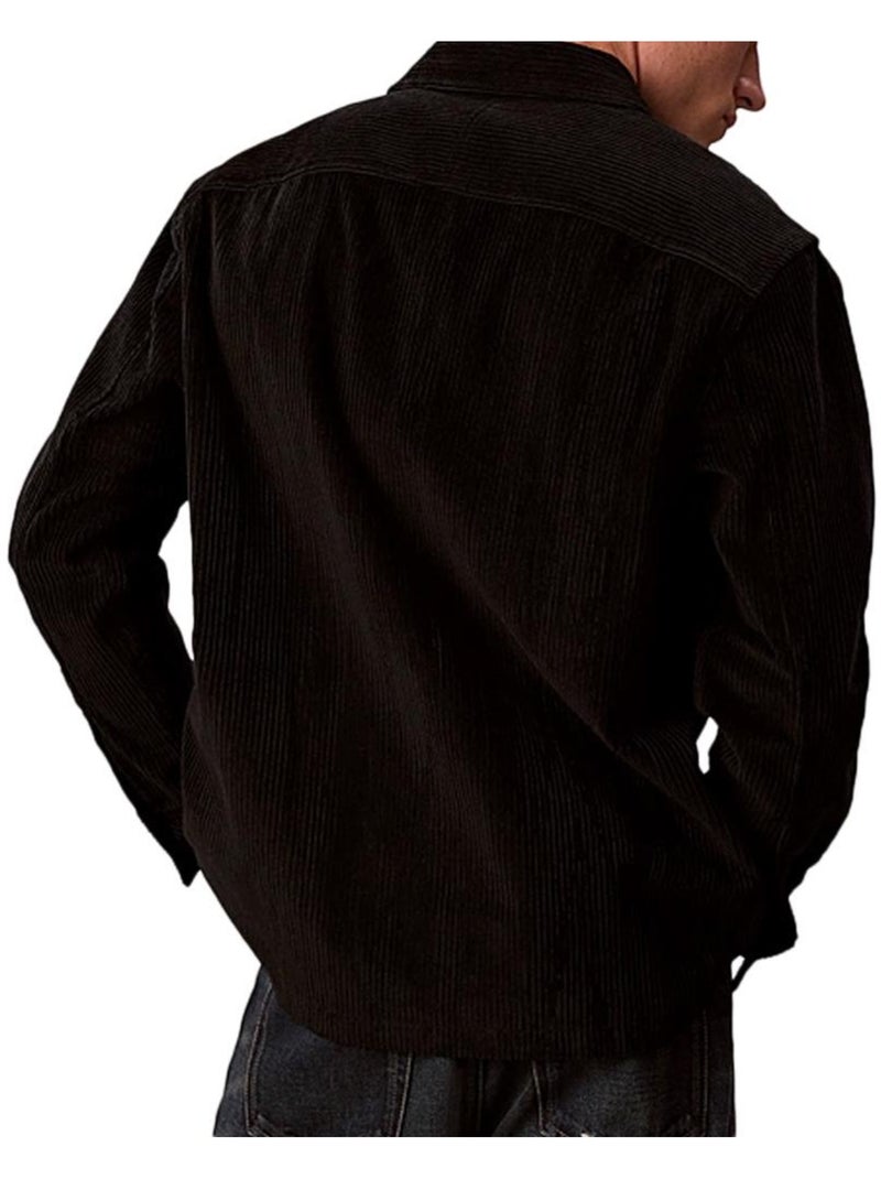 Camisa de Pana Calvin Klein Jeans para Hombre con Bolsillo Negro - Kiabi