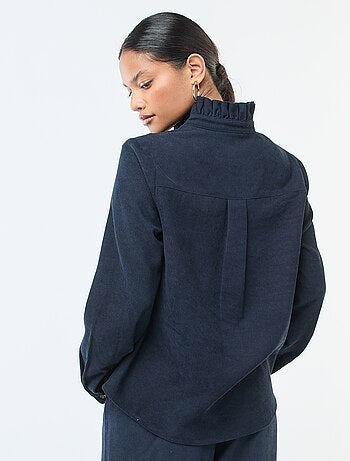 Camisa de terciopelo lisa