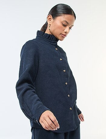 Camisa de terciopelo lisa