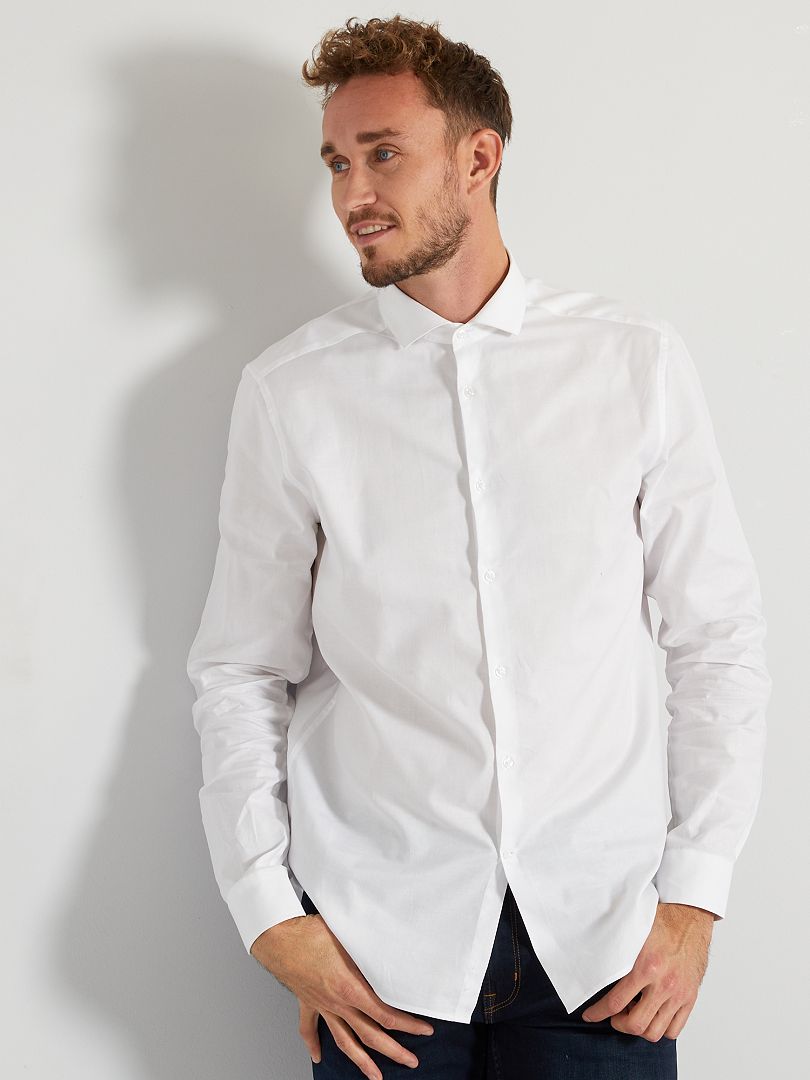 Camisa de piqué de algodón +1,90 m Blanco - Kiabi