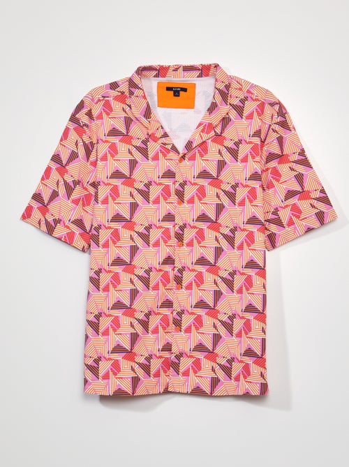 Camisa de piqué de algodón estampada - Kiabi