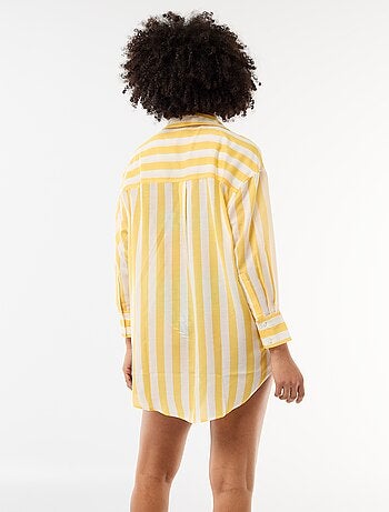 Camisa de playa fluida estampada