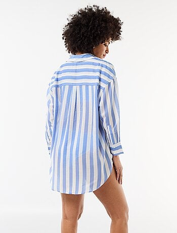 Camisa de playa fluida estampada
