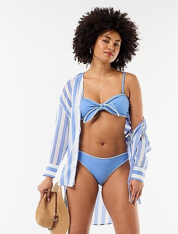 Camisa de playa fluida estampada