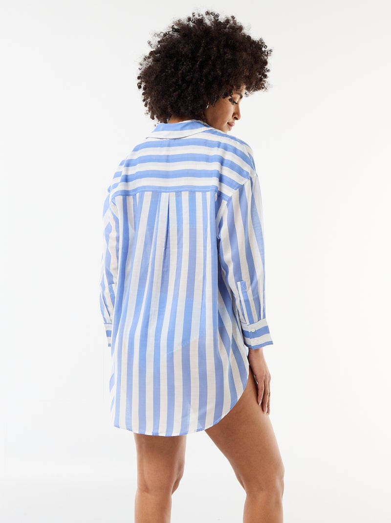Camisa de playa fluida estampada Azul - Kiabi