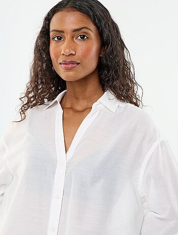 Camisa de playa fluida estampada